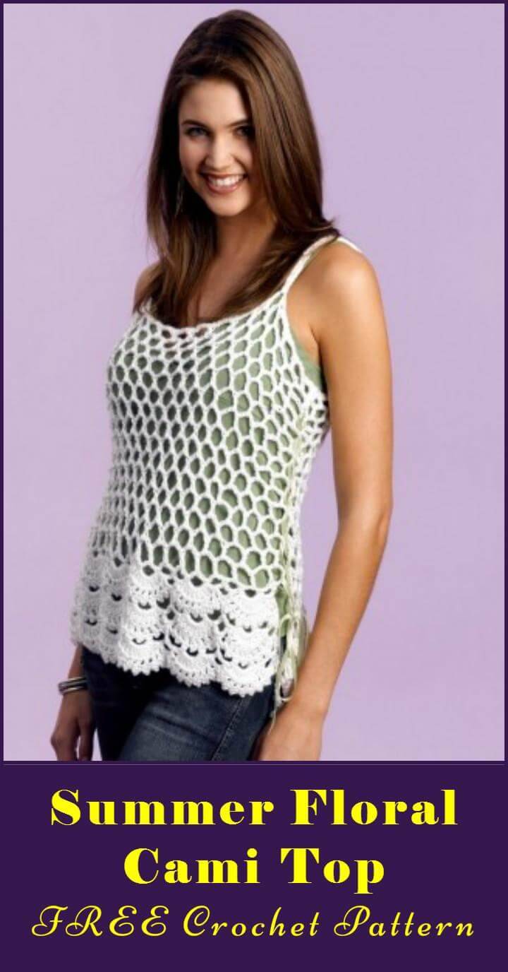 Summer Floral Cami Top FREE Crochet Pattern